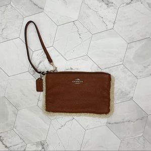 Coach Sherpa lined wristlet